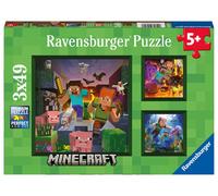 Ravensburger - Puzzles Minecraft Pack De 3 Puzzle 5 Años (PRESALE 15/07/2022)