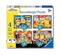 Ravensburger - Puzzles Minions A Pack De 4 | Puzzle 3 Años O Más | Regalo Niño 3 Años O Más De 72 Piezas | Rompecabezas Niños De 19 X 14 Cm | Ravensburger Puzzle