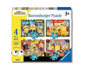 Ravensburger - Puzzles Minions A Pack De 4 | Puzzle 3 Años O Más | Regalo Niño 3 Años O Más De 72 Piezas | Rompecabezas Niños De 19 X 14 Cm | Ravensburger Puzzle