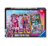 Ravensburger - Puzzles Monster High Pack De 3 | Puzzle 5 Años O Más | Regalos para Niños De 5 Años De 3 X 49 Piezas | Rompecabezas Niños De 21 X 21 Cm Puzzle
