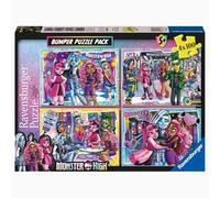 Ravensburger - Puzzles Monster High Pack De 4 | Puzzle 5 Años O Más | Regalo Niño 5 Años O Más De 100 Piezas Cada Uno | Rompecabezas Niños De 36 X 26 Cm | Ravensburger Puzzle