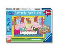 Ravensburger - Puzzle: Peppa Pig, Puzzles Infantiles 3 Años o Más, 2x12 Piezas, Rompecabezas, Regalos Niños 3 Años, 26,5x18cm