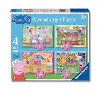 Ravensburger Puzzles progresivos Peppa Pig – Pack 4, 72 piezas, 3 años o más