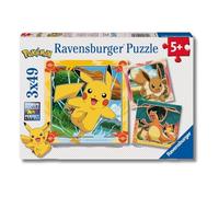 Ravensburger - Puzzles Pokémon Pack De 3 | Puzzle 5 Años O Más | Regalos para Niños De 5 Años De 3 X 49 Piezas | Rompecabezas Niños De 21 X 21 Cm | Ravensburger Puzzle