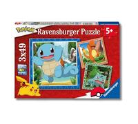 Ravensburger - Puzzles Pokemon Pack De 3 | Puzzle 5 Años O Más | Regalos para Niños De 5 Años De 3 X 49 Piezas | Rompecabezas Niños De 21 X 21 Cm | Ravensburger Puzzle
