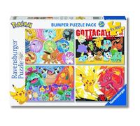 Ravensburger - Puzzles Pokémon Pack De 4 | Puzzle 5 Años O Más | Regalo Niño 5 Años O Más De 100 Piezas Cada Uno | Rompecabezas Niños De 36 X 26 Cm | Ravensburger Puzzle