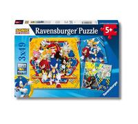 Ravensburger - Puzzles Sonic Pack De 3 | Puzzle 5 Años O Más | Regalos para Niños De 5 Años De 3 X 49 Piezas | Rompecabezas Niños De 21 X 21 Cm Puzzle