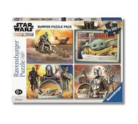 Ravensburger - Puzzles The Mandalorian Pack De 4 | Puzzle 5 Años O Más | Regalo Niño 5 Años O Más De 100 Piezas Cada Uno | Rompecabezas Niños De 36 X 26 Cm Puzzle