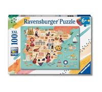 Ravensburger - Puzzles XXL Mapa De España Y Portugal | Puzzle 6 Años O Más | Regalo Niño 6 Años O Más De 100 Piezas | Rompecabezas Niños De 36 X 49 Cm Puzzle
