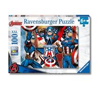 Ravensburger - Puzzles XXL Marvel: Captain America | Puzzle 6 Años O Más | Regalo Niño 6 Años O Más De 100 Piezas | Rompecabezas Niños De 36 X 49 Cm Puzzle