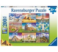 Ravensburger - Puzzles XXL Monumentos del Mundo | Puzzle 8 Años O Más | Regalo Niño 8 Años O Más De 200 Piezas | Rompecabezas Niños De 49 X 36 Cm | Ravensburger Puzzle