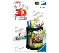 RAVENSBURGER PUZZLE Raubkatzen Cat Ravensburger 11263 Utensilo-Puzzle 3D (54 Piezas, a Partir de 6 años), diseño de Gatos Depredadores, Color Blanco