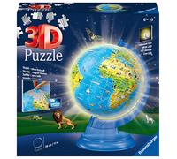 Ravensburger Rompecabezas 3D con Forma de Globo terráqueo Iluminado para niños de 6 años, 180 Piezas + Accesorios, no Requiere Pegamento