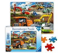 Ravensburger Rompecabezas de 100 Piezas de vehículos de construcción con Piezas extragrandes para niños a Partir de 6 años