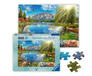 Ravensburger Rompecabezas Life at The Lake - Rompecabezas de 1000 Piezas para niños y Adultos | Hecho a Mano en Alemania | Ajuste Entrelazado | Imágenes Vibrantes y sin Reflejos