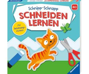 Ravensburger Schnipp-Schnapp Schneiden lernen - Schneiden und Kleben ab 3 Jahren - Block mit Belohnungsstickern und Profi-Urkunde - Perforierte Seiten