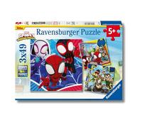 Ravensburger Rompecabezas Spidey pack de 3, 3x49 piezas, 21x21 cm, 5 años+