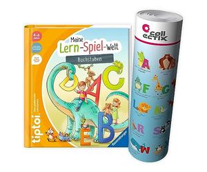 Ravensburger tiptoi Libro Primera Letras - Mi Aventura Juego de Aprendizaje + ABC Alfabeto Cartel de Aprendizaje con Animales