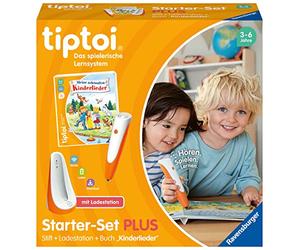 Ravensburger Tiptoi Plus 00159: bolígrafo y Libro Mis Canciones Infantiles más Bonitas - más estación de Carga, Exclusivo en Amazon
