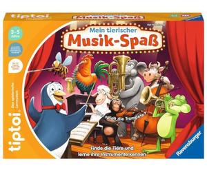 Ravensburger tiptoi Spiel 00169 Mein tierischer Musik-Spaß, Lernspiel für 1-4 Kinder Von 3-5 Jahren: Finde Die Tiere und lerne ihre Instrumente kennen