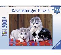 Ravensburger - Tres Cachorros de Husky Rompecabeza de 200 Piezas XXL, 8+ Años, Multicolor 128235
