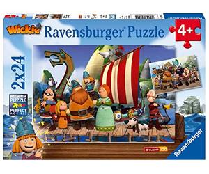Ravensburger Wickie el Vikingo - Dos Rompecabezas de 24 Piezas 90945, Modelos/Colores Surtidos, 1 Unidad
