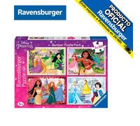 RAVENSBURGUER PUZLE - PRINCESA 4x100 PIEZAS, 05229, TIENDA CON LICENCIA OFICIAL