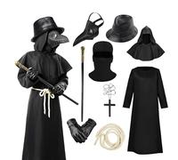 Raveparty disfraz medico peste negra, disfraz peste negra, plague doctor costume, disfraz de Halloween para hombre, steampunk, cosplay (Estilo A, M)