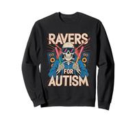 Ravers For Autism Skeleton con música EDM de Glowsticks Sudadera