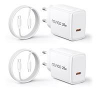 RAVIAD 20W Cargador USB C, 2 Pack Cargador iPhone Carga Rapida USB C