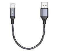 RAVIAD Cable Cargador iPhone Corto 50CM [MFi Certificado] Cable iPhone Carga Rápida Nylon Trenzado Compatible con iPhone 13 12 11 Pro Max Mini XS MAX XR X 8 Plus 7 Plus 6S 6 Plus 5 5S 5C SE - Gris