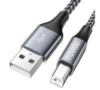 RAVIAD Cable Impresora [2M] Impresora Cable USB 2.0 Tipo A a Tipo B con Conectores Dorados para HP, Canon, Brother, Lexmark, Escáner, Disco Duro, Fotografía Digital y Otros Dispositivos