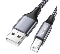 RAVIAD Cable Impresora [5M] Impresora Cable USB 2.0 Tipo A a Tipo B con Conectores Dorados para HP, Canon, Brother, Lexmark, Escáner, Disco Duro, Fotografía Digital y Otros Dispositivos