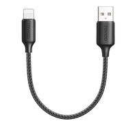 RAVIAD Cable iPhone Corto, 30CM [MFi Certificado] Cable Cargador iPhone Carga Rápida Nylon Trenzado Compatible con iPhone 14 13 12 11 Pro Max Mini XR XS X 8 7 6 Plus 6s 6 SE 5 5s- Negro