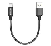 RAVIAD Cable iPhone Corto, 30CM [MFi Certificado] Cable Cargador iPhone Carga Rápida Nylon Trenzado Compatible con iPhone 13 12 11 Pro Max Mini XR XS X 8 7 6 Plus 6s 6 SE 5 5s- Negro