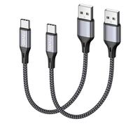 RAVIAD Cable USB C 2Pack 50CM, Cable Cargador Tipo C Carga Rápida y Sincronización Nylon Carga Cable USB C para Samsung S21 S20 S10 S9 S8 Note 20 10 Redmi Note 11 10 Huawei P40 P30 P20 LG Google