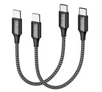 RAVIAD Cable USB C a iPhone Corto [2Pack 0.15M], MFi Certificado Cable iPhone Cargador nailon trenzado PD Rápida Tipo C a Phone 14/13 Pro Max/13 Mini/12 Pro/11/SE 2020/XR/XS/X/8/8 Plus- Negro
