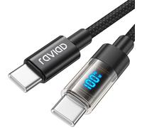 RAVIAD Cable USB C a USB C Carga Rapida 100W, 3M Cable Cargador Tipo C PD 5A QC3.0 con E-Mark Chip Cable Tipo C para iPhone 17/16/15 Pro Max, Galaxy S25 S24 S23, MacBook, Pad, Google Pixel - Negro