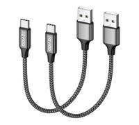 RAVIAD Cable USB C Corto 0.15M 2Pack, Carga Rapida [QC3.0 y 3,1A] Cable USB A USB C Cargador USB Tipo C Nylon Cable iPhone 16 con iPhone 16/16 Pro/15/15/Pro/iPad Pro/Air, Samsung Galaxy S24, Xiaomi