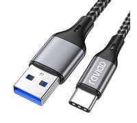 RAVIAD Cable USB Tipo C, Cable USB C a USB 3.0 Cable Tipo C Carga Rápida y Sincronización Compatible con iPhone 15 Plus Pro Max, Galaxy S24/S23/S22/S21/A53, Huawei P40/P30, Mi A1/A2 y más - 3M, Gris