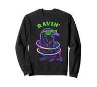 Ravin Raven EDM Techno Party Raver psicodélico Halloween Sudadera