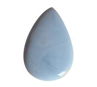 Ravishing Impressions Ágata azul natural de encaje 36 CTW Cabujón, tamaño 39x25x5.5 mm Forma de pera Espalda plana Colgante lateral Fabricación de joyas Piedra preciosa ágata pulida lisa