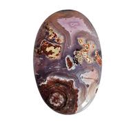 Ravishing Impressions Ágata natural de forma ovalada - Tamaño: 27 x 17 x 4 mm - Para hacer joyas - Se supone que este cristal tiene vibraciones relajantes y relajantes, Gema,