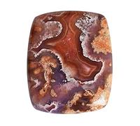 Ravishing Impressions Ágata Natural Morado Rectangular 75 CTW - Tamaño: 39 x 33 x 3,5 mm - Para hacer joyas - Puede ayudar a reducir la ansiedad y el estrés, Gema, ágata