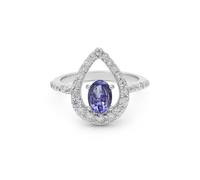 Ravishing Impressions Anillo solitario de topacio blanco tanzanita para mujer en plata 925, oro amarillo rosa, joyería apilable, piedra natal de diciembre, regalo para el día de la madre, V 1/2
