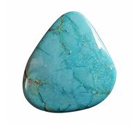 Ravishing Impressions Cabujón Azul Turquesa Natural 93 CTW Espalda Plana Tamaño 37 x 45 x 8 mm Piedra para Fabricación de Joyas Colgante Sonido Representa Sabiduría Protección Buena Fortuna, Piedra