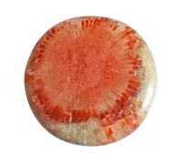 Ravishing Impressions - Cabujón redondo natural de cuerno rojo de Utah 26 CTW - Tamaño: 26 x 26 x 4 mm - Para hacer joyas - Piedra preciosa calmante y protectora, Gema, Coral rojo