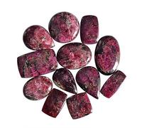 Ravishing Impressions - Juego de 12 cabujones de eudialyte rosa natural 142 CTW con espalda plana para hacer joyas, piedras preciosas pulidas lisas para sanar y equilibrar las emociones, piedra