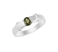 Ravishing Impressions Juego de bisel de moldavita ovalada facetada verde, 5 x 3 mm, 3,2 g, joyería fina hecha a mano, regalo único para mujeres u hombres, S1/2,61(19.4), Piedra preciosa, Moldavita