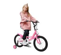 ravixia Adecuado para bicicletas infantiles para niñas y niños de 4 a 9 años equipados con ruedas estabilizadoras y frenos dobles delanteros y traseros triciclos infantiles de 16 pulgadas rosa